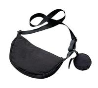 YNPQTDS Crescent Sling Bag - Bolso para mujer, elegante, informal, de nailon, con forma de media luna, de almacenamiento ajustable para trabajo, citas, Negro, ver descripción