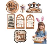 YNPQTDS Decoración de bandeja escalonada, decoración de bandeja de animales, decoración rústica de conejo, estatua de Pascua, accesorios decorativos para el hogar, centros de mesa para niños, familia