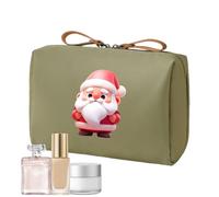 YNPQTDS Estuche de maquillaje, bolsa de Papá Noel - Neceser impermeable para Navidad, para mujeres y adolescentes, Aeropuerto, viajes y vacaciones cosméticas, verde militar, Se référer au descriptif