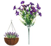 YNPQTDS Flores artificiales, plantas falsas realistas, resistentes a los rayos UV, decoración floral para el hogar, porche, jardín, boda, primavera, hotel, estudio, patio delantero