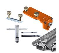 YNPQTDS Guía de perforación para perfiles de aluminio,Plantilla de perforación - Asistente de roscado Fresa Hardware -Cuerpo Metal Carpintería para cables