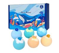 YNPQTDS Juego de bolas de baño - Juego de 6 bolas de baño orgánicas hechas a mano - Bombas de baño para niños con juguetes luminosos, para la bañera doméstica para bañarse, relajarse, jugar
