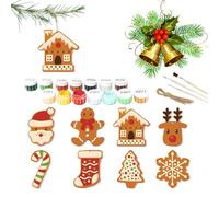 YNPQTDS Kit de Coloreo para Decoraciones de Navidad,Colgante de pan de jengibre hecho a mano | Suministros para de Navidad, cumpleaños, acción de gracia para coche, aula, dormitorio