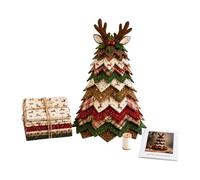 YNPQTDS Kit de tela de mesa de costura con árbol de Navidad acolchado DIY | Kits de arte textil para repisas de chimenea, hogar rústico, familia, principiantes, adultos, oficina, salón y