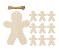 YNPQTDS Madera para hombre de pan de jengibre, varios colgantes de madera de Navidad para manualidades, recortes de madera sin imprimir, manualidades para casa, ventana, pared, viajes, cumpleaños