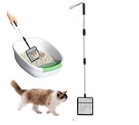 YNPQTDS Pala de para Gatos - Extraíble de Acero Inoxidable - Rastrillo multifunción con función de Limpieza Reutilizable para, residuos de jardín y Accesorios de Limpieza
