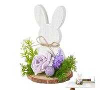 YNPQTDS - Panel de Madera de Pascua, Ornamento de Conejo de Pascua - con un de decoración de Conejo - para Bandeja de Pisos Decorativa