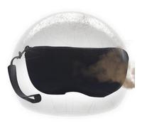 YNPQTDS para gafas suave, soporte de silicona para gafas | para gafas a prueba de polvo con cremallera y cordón para montar a caballo, deportes, vacaciones, viajes, esquí, Negro