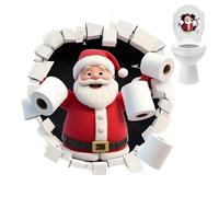 YNPQTDS Pegatinas De Navidad Para Pared - Decoraciones De PVC Ilusión 3D Para Navidad | Pegatinas De Papá Para Pared Y Tanque De Inodoro,Para Interior Ventana Puerta Casa Cuarto De Baño Azulejos