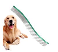 YNPQTDS Peine para perros | Peine ergonómico curvado de metal, peines para aseo de perros, cepillo para garabatos, desenredante para perros
