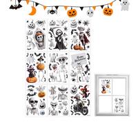 YNPQTDS Película para ventana de Halloween, decoración artística espeluznante en 3D, huellas de manos, esqueleto, para Halloween, fiesta, hogar, apartamento, dormitorio, puerta, ventana, espejo, pared