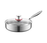 YNPQTDS Sartenes con revestimiento antiadherente, sartén para filetes, sartén con distribución uniforme del calor y tapa, para horno, huevos, panqueques, carne, hogar, cocina y camping