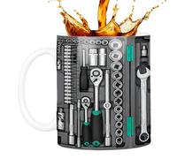 YNPQTDS Tazas de cerámica de 350 ml, diseño de de herramientas, taza de café de cerámica, para sopa, agua caliente, té, viajes, mujeres y hombres