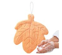 YNPQTDS Toalla de mano decorativa, toallas de mano absorbentes con gancho | Paños de forro polar coral en forma de hoja para el hogar, habitación, cena, casa de campo o cocina