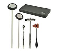 YNR England ® Tromner - Martillo de reflejos neurológicos de 5 piezas con caja, rueda de pasador Wartenberg, martillo de bucle, martillo de reflejo Taylor, martillo cuadrado Queen y Babinski, prueba