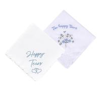 YNR Pañuelo de boda de lujo para aniversario de boda, recuerdo sentimental para lágrimas felices, recuerdo para despedida de soltera, algo azul regalo para la novia