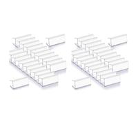 Ynusgeyx 200 Portaetiquetas de Madera para Estantes, Etiquetas de Precio de Plástico Transparente de 6 cm de X 2,5 cm de Alto para Estanterías, Letreros de Madera.