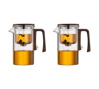 Ynusgeyx 2X Tetera con Filtración Magnética: Separación Automática de Té, Diseño de Cintura Pequeña, Tetera de Vidrio para Uso en la Oficina