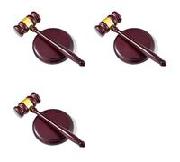 Ynusgeyx 3X Accesorio de Escritorio, Mazo de Madera y Bloque de Sonido para Abogados, Jueces, Presidentes de Juntas de Subastas y Clubes.