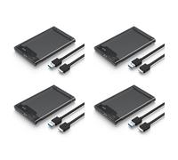 Ynusgeyx 4X Estuche de Disco Duro Gris Transparente para Caja Caja de Disco Duro de 2,5 Pulgadas SATA una USB 3.0 Tipo-C 3.1 Estuche de Disco Duro Externo