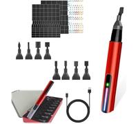 Ynusgeyx Mini Lijadora Reciprocante Eléctrica, Carga USB, 3 Velocidades Ajustables y 8 Cabezales de Lijado, Herramienta de Precisión para Manualidades.