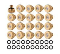 Ynusgeyx Paquete de 20 Boquillas Nebulizadoras de Latón con 20 Juntas Tóricas, Boquilla Nebulizadora de Alta Resistencia con Orificio de 0,02 Pulgadas (0,5 mm)