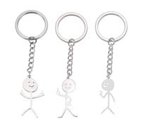 YNYCIPZ Llaveros para mujer,Llavero con lenguaje de señas sonriente, Stickman con dedo, colgante bonito para llave de coche, llavero de regalo para pareja (3 piezas)