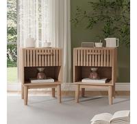 YNYHTER Mesillas de Noche Dormitorio Pack 2, Comoda Cajones Mesa de Noche Juego de 2 35x40x55 cm Mesitas Auxiliares Salon con Cajones Mueble de Madera Almacenamiento Cajonera para Salón
