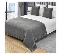 YNZUNMY Bufanda de Cama, Camino de Cama Caminos De Cama con Borlas De Color Liso, Bufandas, Mantas Modernas For Los Pies De La Cama, Decoración del Hogar(08,130x230cm)