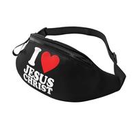 Yo Amo A Jesucristo Bolso Bandolera Unisex Riñonera Ajustable Bolsa De Cinturón Para Viaje Vacaciones Turismo 14X35Cm