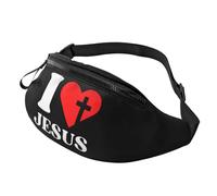 Yo Amo A Jesucristo Riñonera Multifuncional Riñoneras Ajustable Bolsa De Cinturón Para Camping Correr Hombre 14X35Cm