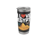 Yo Amo Egipto Pirámide Desierto Oasis Falcon Vaso térmico de acero inoxidable de doble pared