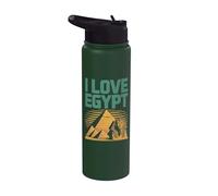 Yo Amo Egipto Pirámides Esfinge Viajero Stainless Steel Insulated Water Bottle