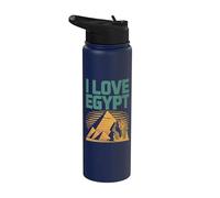Yo Amo Egipto Pirámides Esfinge Viajero Stainless Steel Insulated Water Bottle