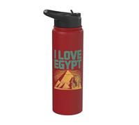 Yo Amo Egipto Pirámides Esfinge Viajero Stainless Steel Insulated Water Bottle