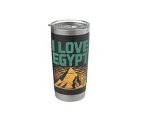 Yo Amo Egipto Pirámides Esfinge Viajero Vaso térmico de acero inoxidable de doble pared