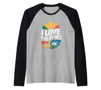 Yo Amo Filipinas Jeepney Flower Camiseta Manga Raglan