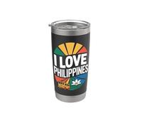 Yo Amo Filipinas Jeepney Flower Vaso térmico de acero inoxidable de doble pared