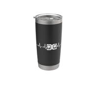 Yo amo la música latidos del corazón DJ Vaso térmico de acero inoxidable de doble pared