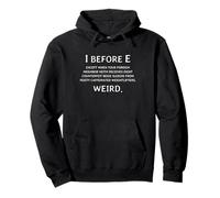 Yo Antes de E Excepto después de Keith Diseño Divertido de Reglas gramaticales Sudadera con Capucha