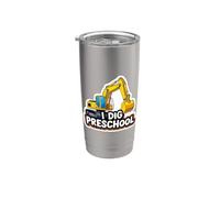 Yo cavo Excavadora Preescolar Equipo de Construcción Pesado Niños Vaso térmico de acero inoxidable de doble pared