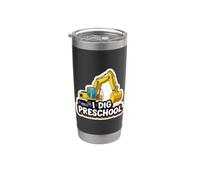 Yo cavo Excavadora Preescolar Equipo de Construcción Pesado Niños Vaso térmico de acero inoxidable de doble pared