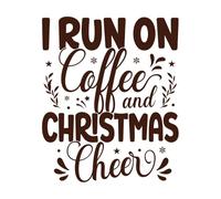 Yo corro con alegría navideña de café Calcomanías de tallado fino 49.2x59.6cm Vinilos para ventanas Café