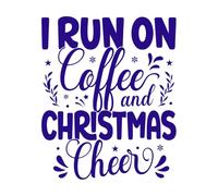 Yo corro con alegría navideña de café Calcomanías de tallado fino 65.6x79.5cm Pegatinas para vidrio Azul oscuro