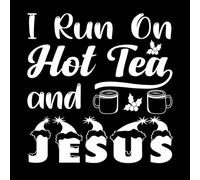 Yo corro con té caliente y diseño de Jesús Calcomanías de tallado fino 54.6x56.3cm No se cae Blanco