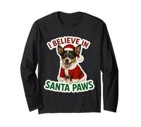 Yo Creo en Santa Paws Toy Fox Terrier Dog Feliz Navidad Manga Larga