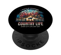 Yo elegiría la Vida en el Campo Antes Que la Vida en la Ciudad Cualquier día PopSockets PopGrip Adhesivo