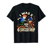 Yo era 5 Ahora Estoy 6 Fútbol Drip Cumpleaños Niños Niño Humor Camiseta gráfica económica