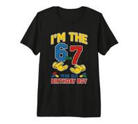 Yo era 6 Ahora Estoy 7 67 Meme Cumpleaños Niño Bloques de construcción Ladrillo Camiseta Premium