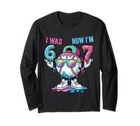 Yo era 6 Ahora Estoy 7 Béisbol 7 Cumpleaños Niños Niños 67 Meme Manga Larga